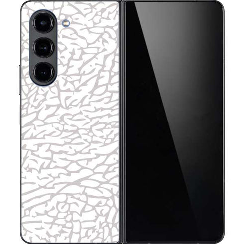 Elephant Print White Galaxy Z Fold5 5G Skin